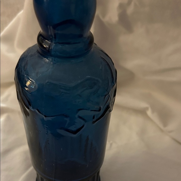 Blue Glass Decorative Bottle with Cork - Picture 4 of 4